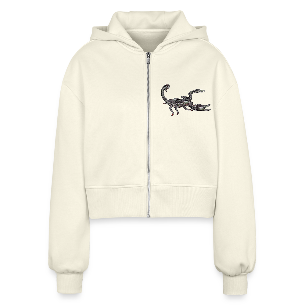 Frauen Oversized Cropped Zip-Hoodie Heterometrus silenus - Natur
