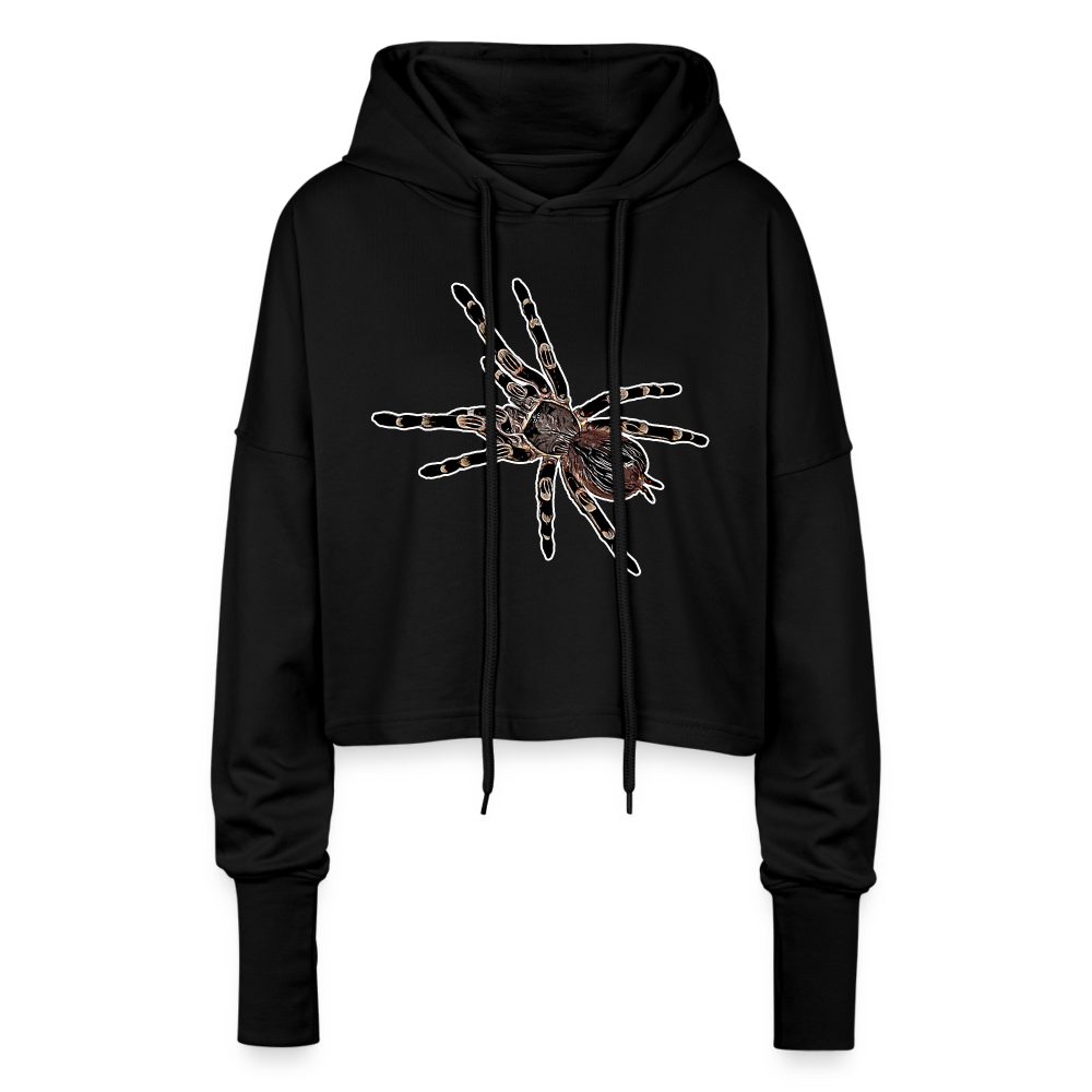 Frauen Cropped Hoodie Acanthoscurria geniculata - Schwarz
