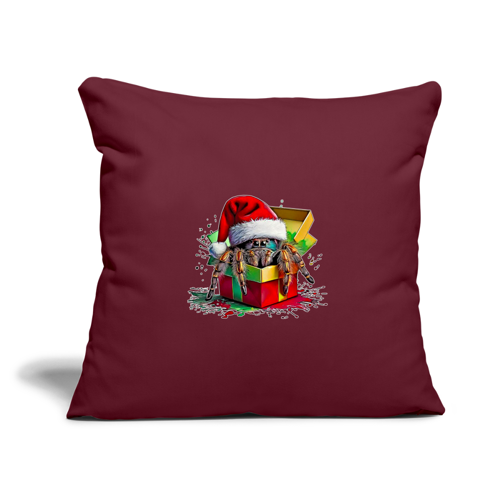 Sofakissenbezug 44 x 44 cm Weihnachtsgeschenk Springspinne - Burgunderrot
