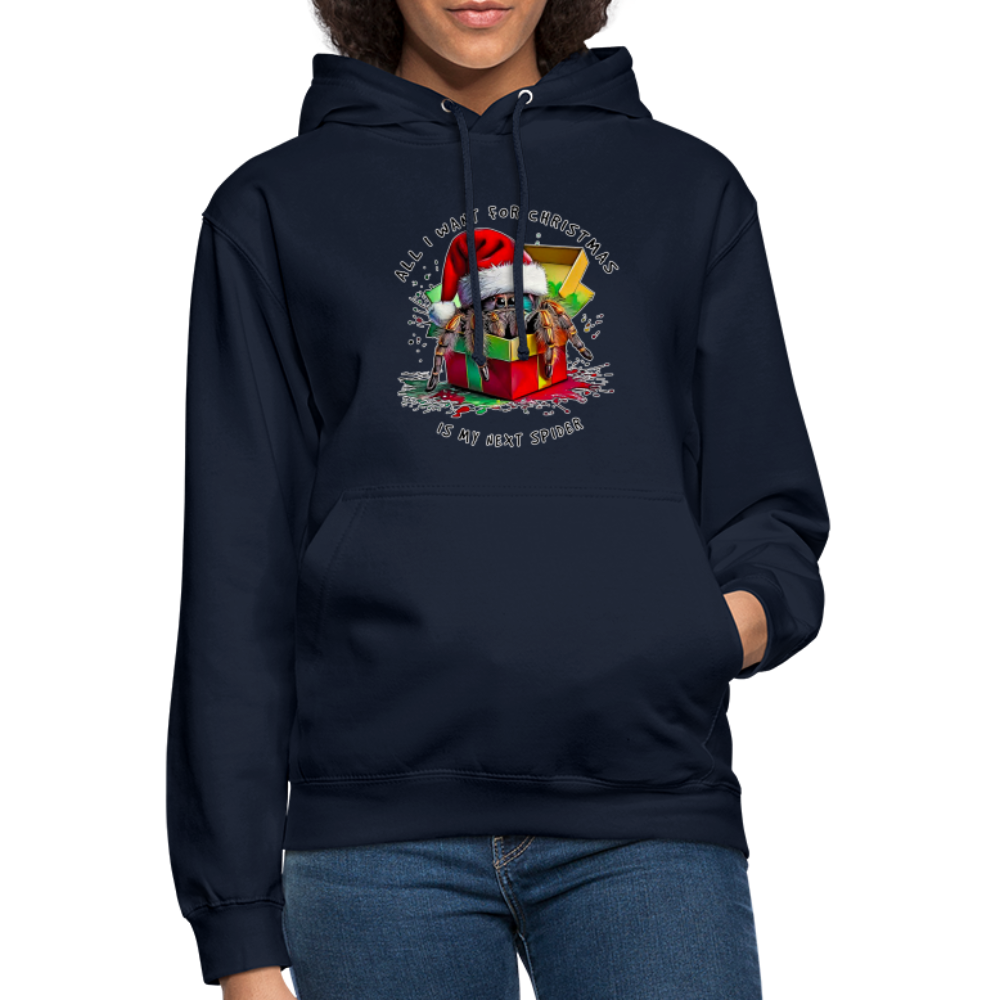 Unisex Hoodie Weihnachtsgeschenk Springspinne All I want for Christmas - Navy