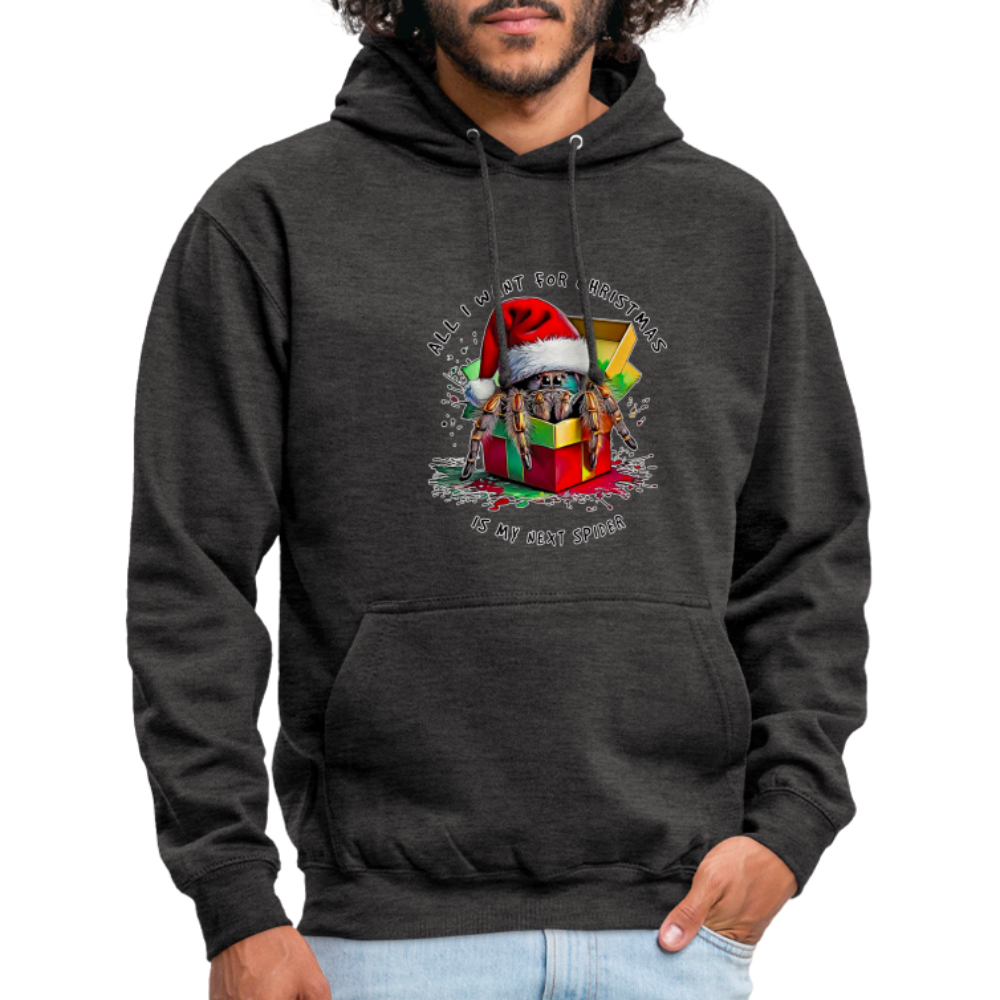 Unisex Hoodie Weihnachtsgeschenk Springspinne All I want for Christmas - Anthrazit
