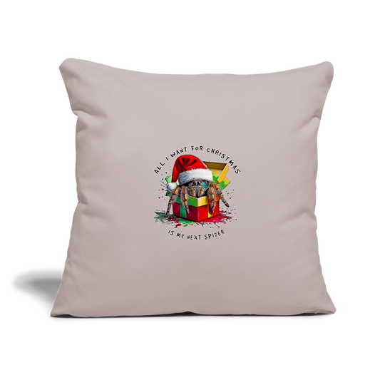 Sofakissenbezug 44 x 44 cm Weihnachtsgeschenk Springspinne All I want for Christmas - helles Taupe