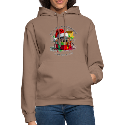 Unisex Hoodie Weihnachtsgeschenk Springspinne All I want for Christmas - Mokka