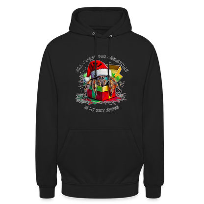 Unisex Hoodie Weihnachtsgeschenk Springspinne All I want for Christmas - Schwarz