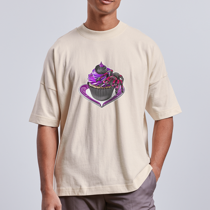 Unisex Stanley & Stella Oversize Bio-T-Shirt Tarantula Cupcake - Naturweiß