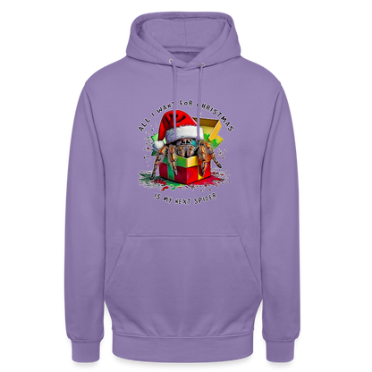 Unisex Hoodie Weihnachtsgeschenk Springspinne All I want for Christmas - Lavendel