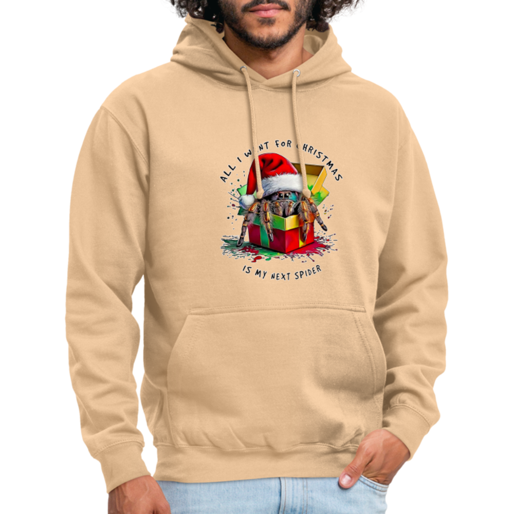 Unisex Hoodie Weihnachtsgeschenk Springspinne All I want for Christmas - Pfirsich