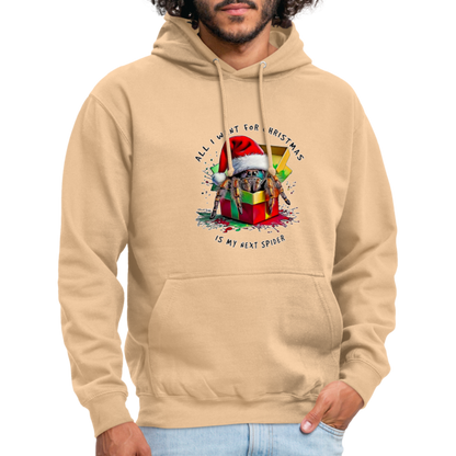 Unisex Hoodie Weihnachtsgeschenk Springspinne All I want for Christmas - Pfirsich