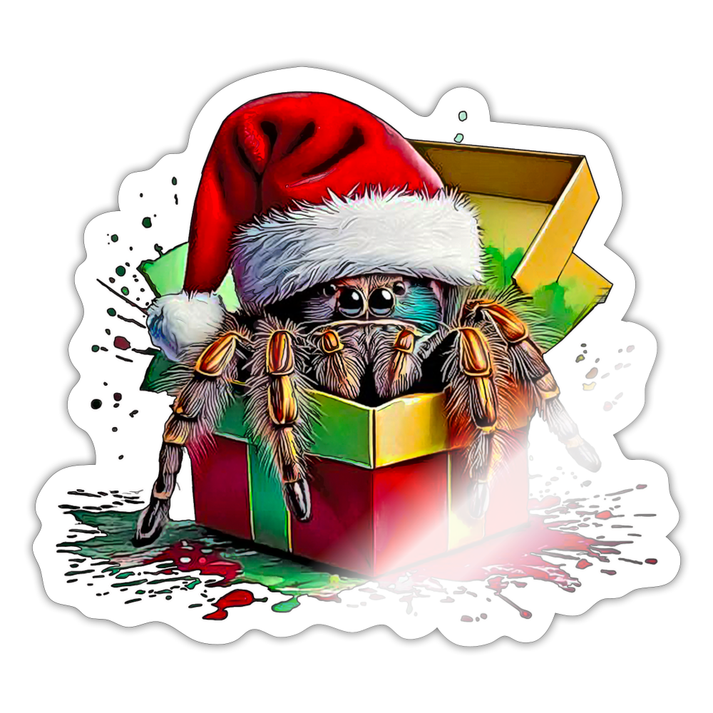 Sticker Weihnachtsgeschenk Springspinne - Weiß glänzend