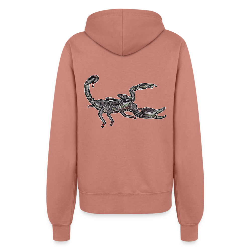 Frauen Zip-Hoodie Heterometrus silenus - Altrosa