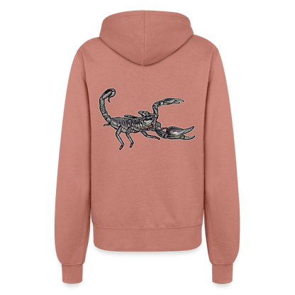 Frauen Zip-Hoodie Heterometrus silenus - Altrosa