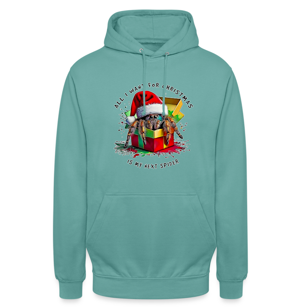 Unisex Hoodie Weihnachtsgeschenk Springspinne All I want for Christmas - Pastelltürkis