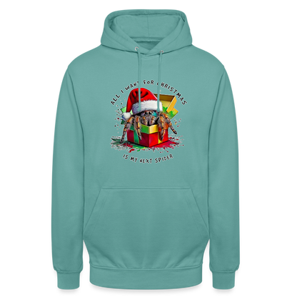 Unisex Hoodie Weihnachtsgeschenk Springspinne All I want for Christmas - Pastelltürkis