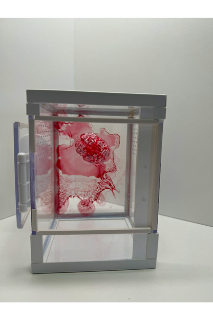 Tower Terrarium für Springspinnen mit blutigem Gehirn aus Epoxidharz