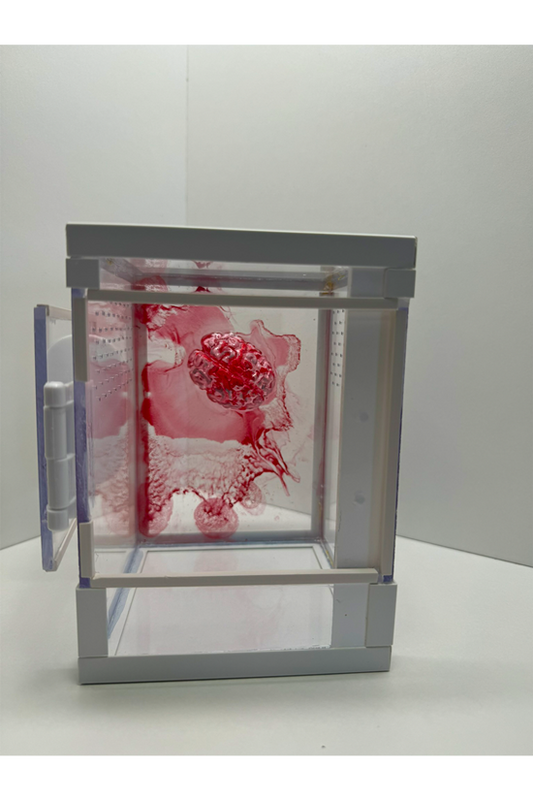 Tower Terrarium für Springspinnen mit blutigem Gehirn aus Epoxidharz