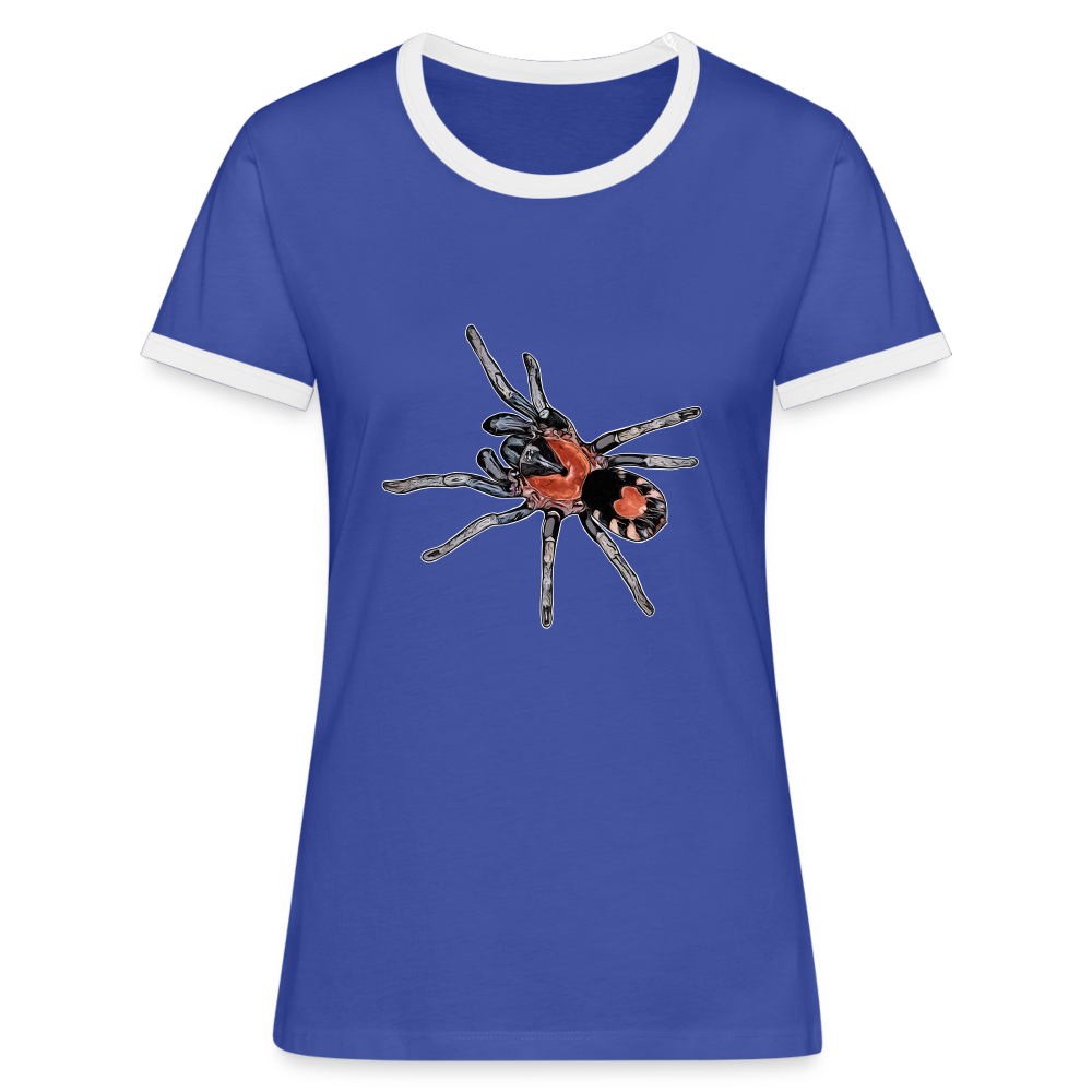 Frauen Kontrast-T-Shirt Cyriocosmus elegans - Blau/Weiß