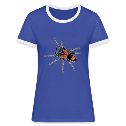 Frauen Kontrast-T-Shirt Cyriocosmus elegans - Blau/Weiß
