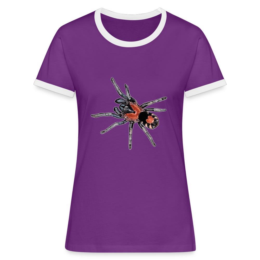 Frauen Kontrast-T-Shirt Cyriocosmus elegans - Lila/Weiß