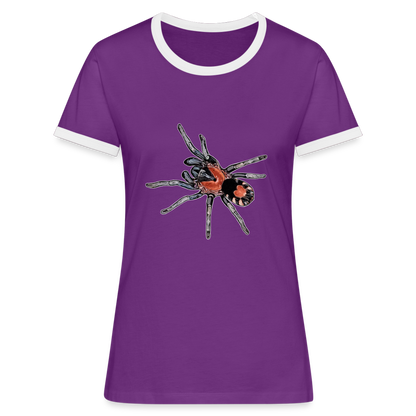 Frauen Kontrast-T-Shirt Cyriocosmus elegans - Lila/Weiß