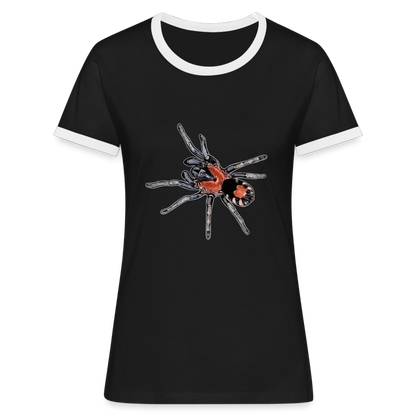 Frauen Kontrast-T-Shirt Cyriocosmus elegans - Schwarz/Weiß