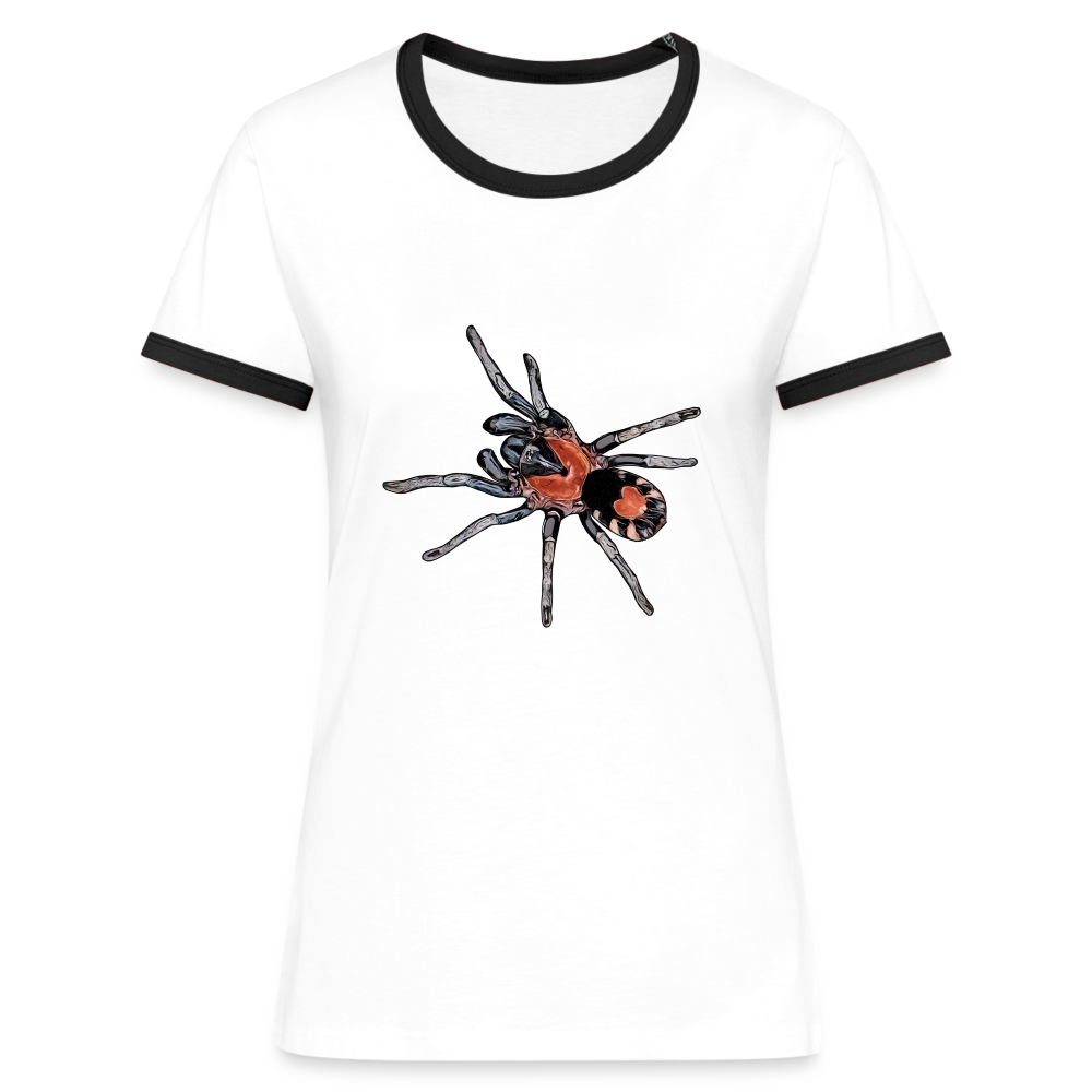 Frauen Kontrast-T-Shirt Cyriocosmus elegans - Weiß/Schwarz