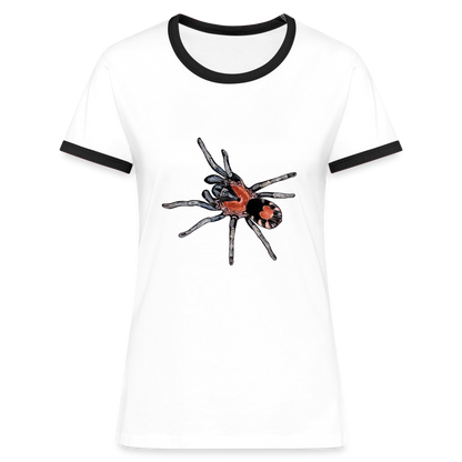 Frauen Kontrast-T-Shirt Cyriocosmus elegans - Weiß/Schwarz