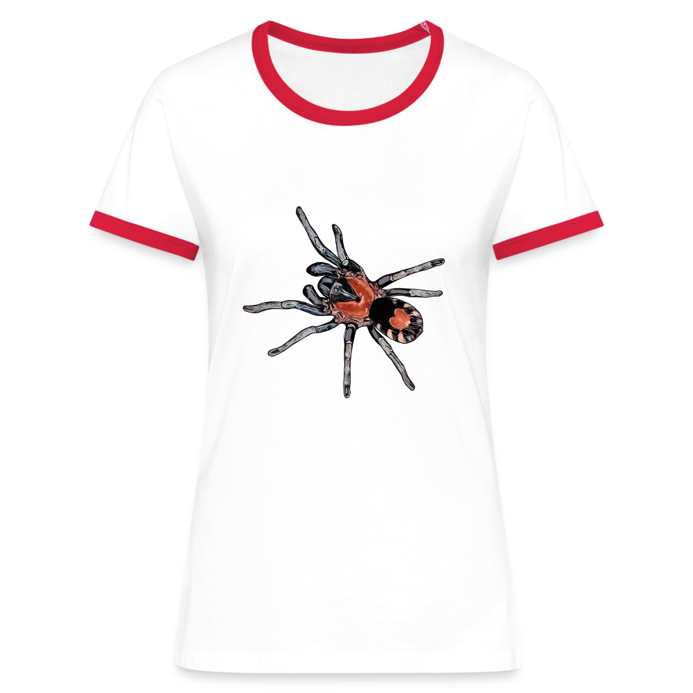 Frauen Kontrast-T-Shirt Cyriocosmus elegans - Weiß/Rot