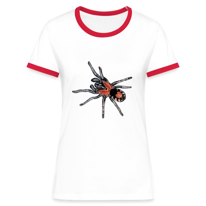 Frauen Kontrast-T-Shirt Cyriocosmus elegans - Weiß/Rot