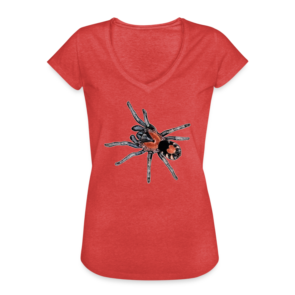 Frauen Vintage T-Shirt Cyriocosmus elegans - Rot meliert