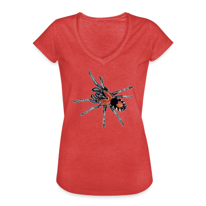 Frauen Vintage T-Shirt Cyriocosmus elegans - Rot meliert