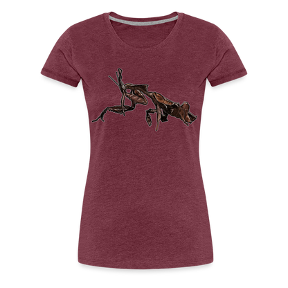 Frauen Basic T-Shirt Phyllocrania paradoxa female 2 - Bordeauxrot meliert