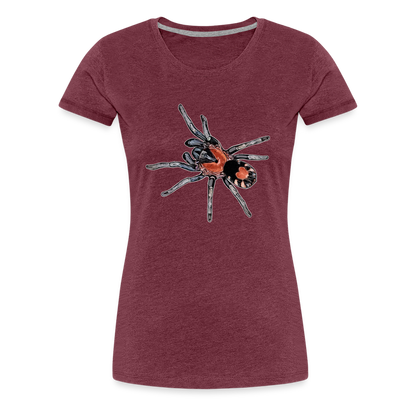 Frauen Basic T-Shirt Cyriocosmus elegans - Bordeauxrot meliert