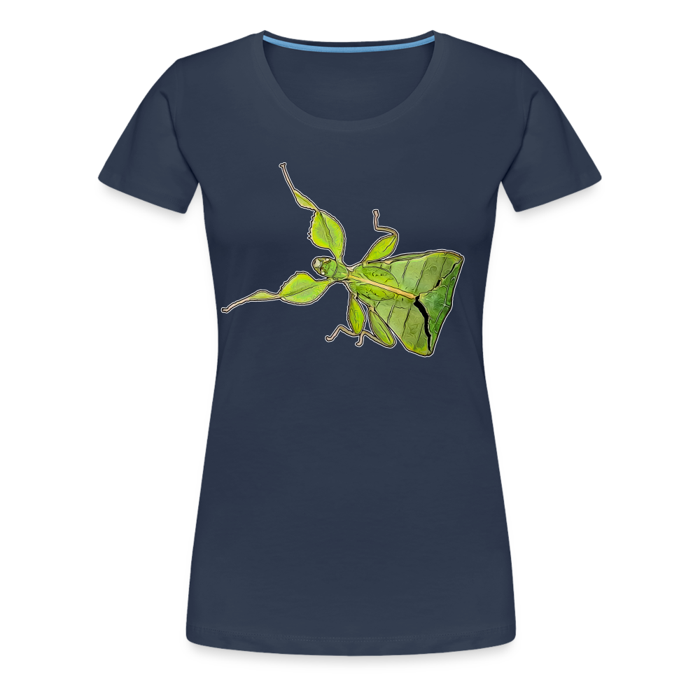 Frauen Basic T-Shirt Phyllium philippinicum female - Navy