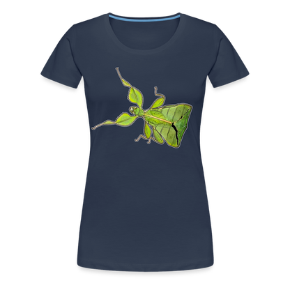 Frauen Basic T-Shirt Phyllium philippinicum female - Navy