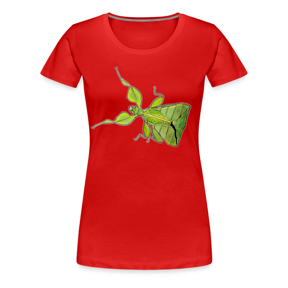 Frauen Basic T-Shirt Phyllium philippinicum female - Rot