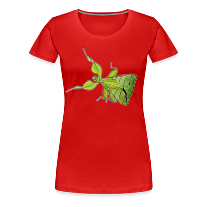 Frauen Basic T-Shirt Phyllium philippinicum female - Rot
