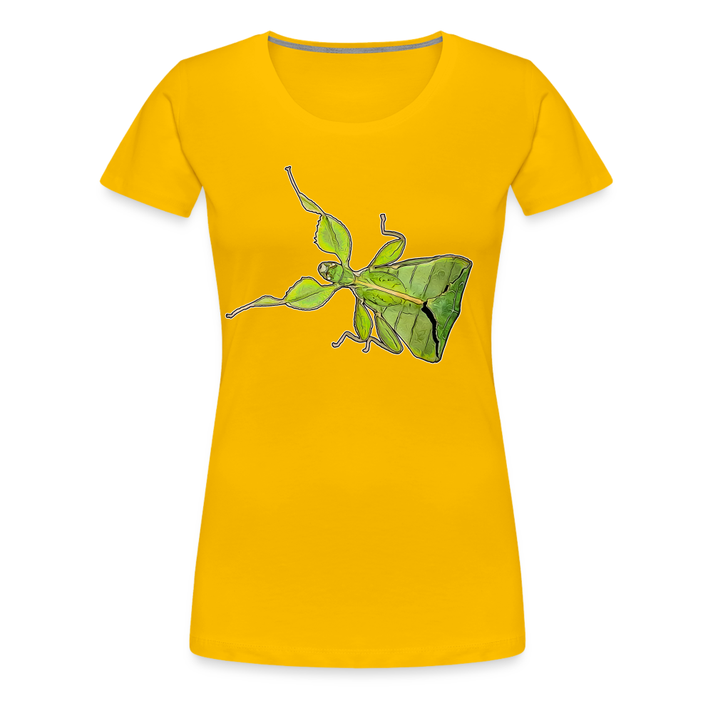 Frauen Basic T-Shirt Phyllium philippinicum female - Sonnengelb