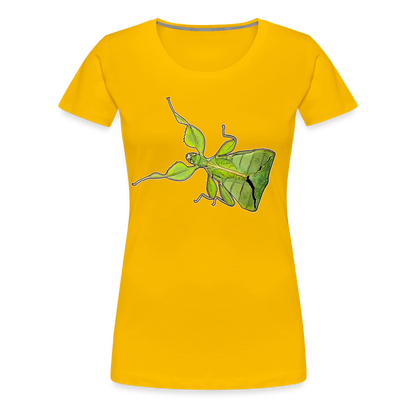 Frauen Basic T-Shirt Phyllium philippinicum female - Sonnengelb