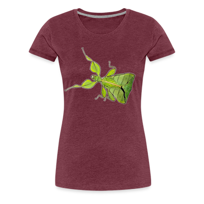 Frauen Basic T-Shirt Phyllium philippinicum female - Bordeauxrot meliert