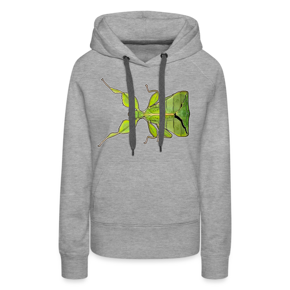 Frauen Hoodie Phyllium philippinicum female - Grau meliert