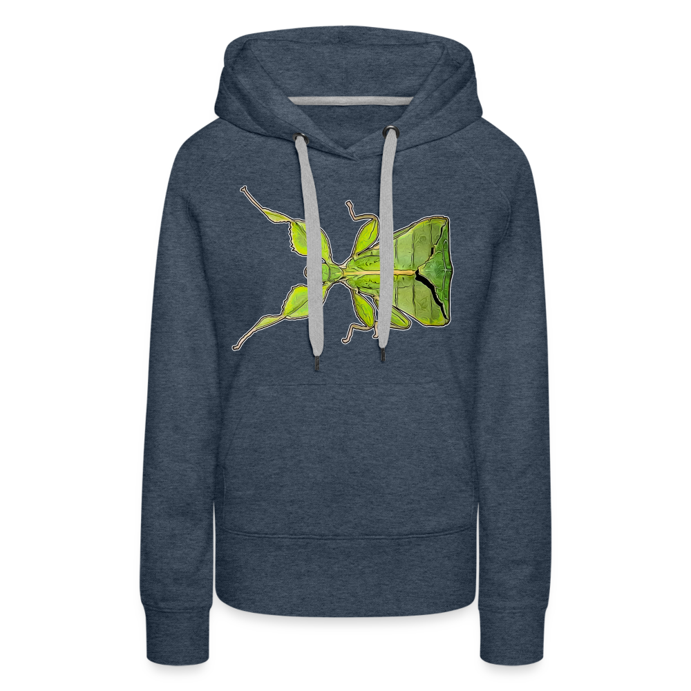 Frauen Hoodie Phyllium philippinicum female - Jeansblau