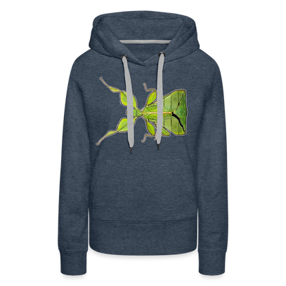 Frauen Hoodie Phyllium philippinicum female - Jeansblau