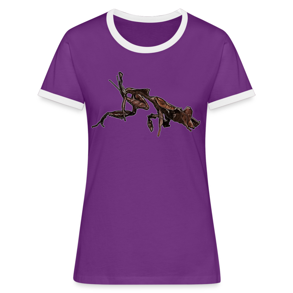Frauen Kontrast-T-Shirt Phyllocrania paradoxa female 2 - Lila/Weiß