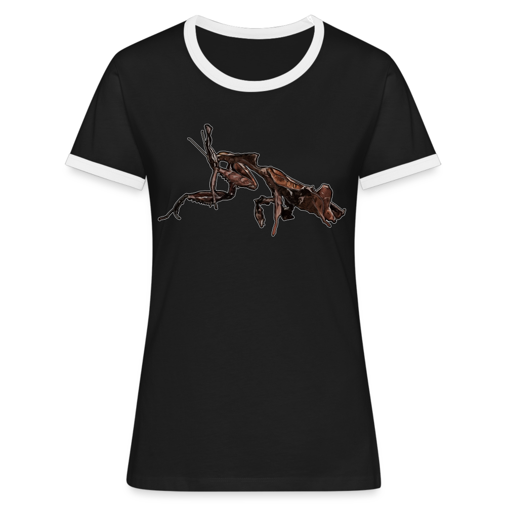 Frauen Kontrast-T-Shirt Phyllocrania paradoxa female 2 - Schwarz/Weiß