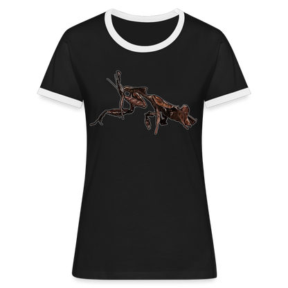 Frauen Kontrast-T-Shirt Phyllocrania paradoxa female 2 - Schwarz/Weiß