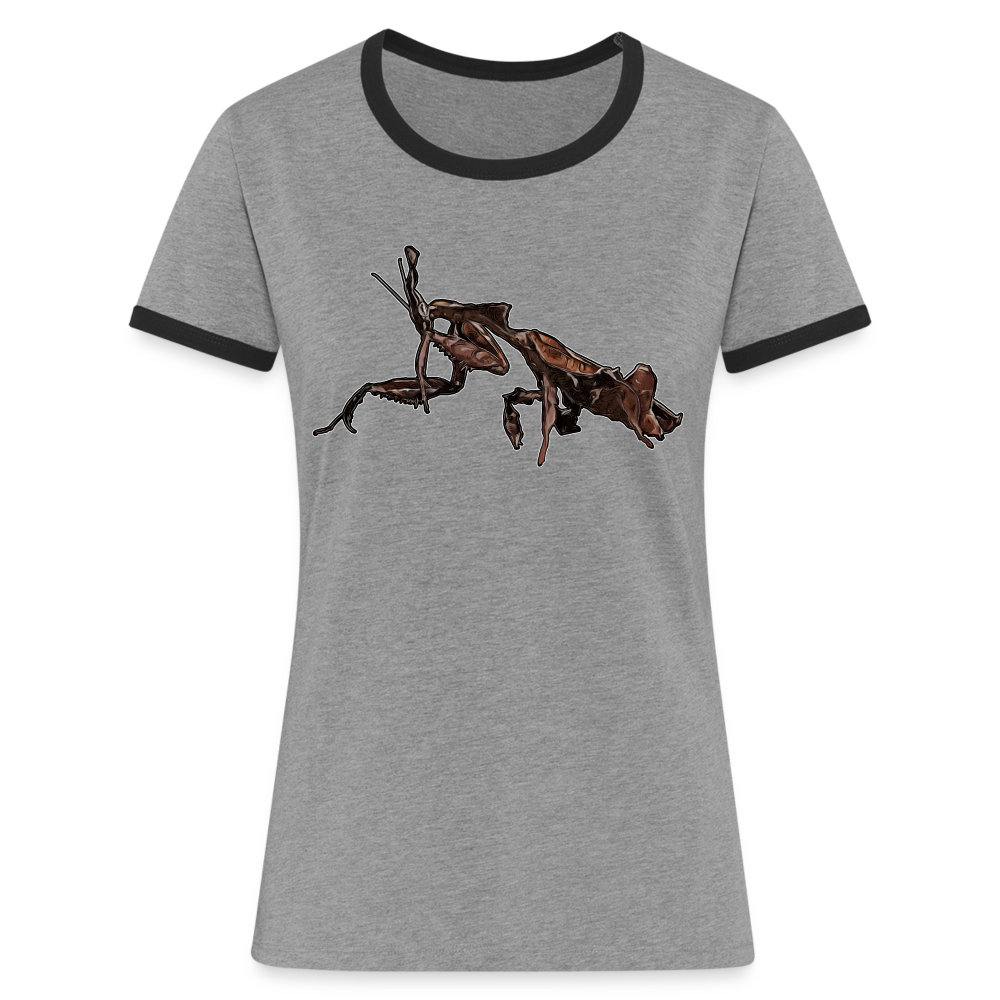 Frauen Kontrast-T-Shirt Phyllocrania paradoxa female 2 - Grau meliert/Schwarz