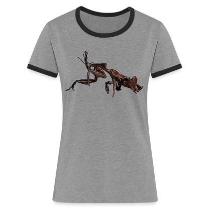 Frauen Kontrast-T-Shirt Phyllocrania paradoxa female 2 - Grau meliert/Schwarz