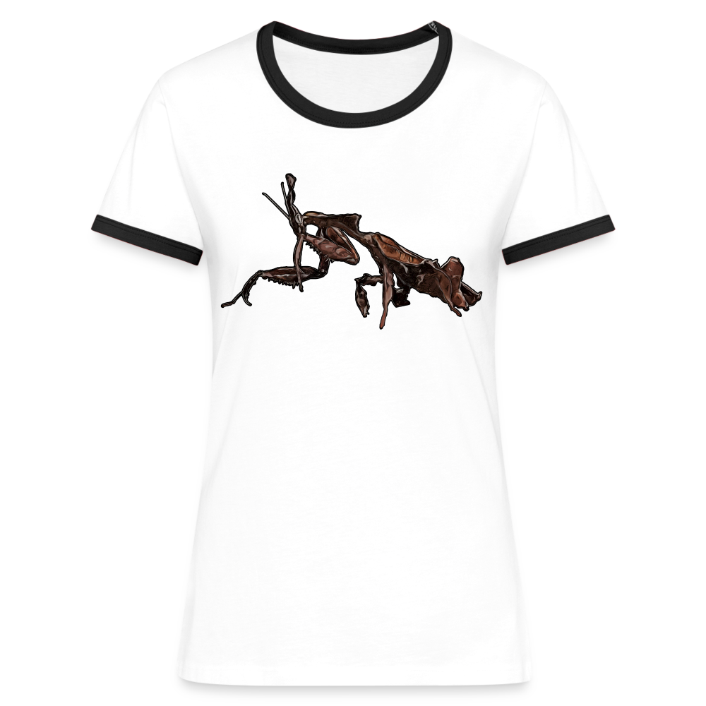Frauen Kontrast-T-Shirt Phyllocrania paradoxa female 2 - Weiß/Schwarz