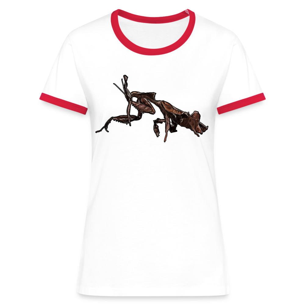 Frauen Kontrast-T-Shirt Phyllocrania paradoxa female 2 - Weiß/Rot