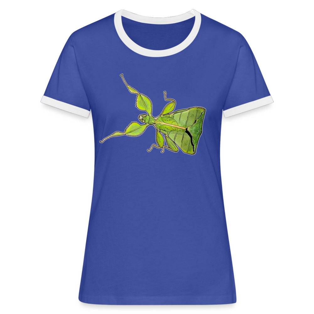 Frauen Kontrast-T-Shirt Phyllium philippinicum female - Blau/Weiß